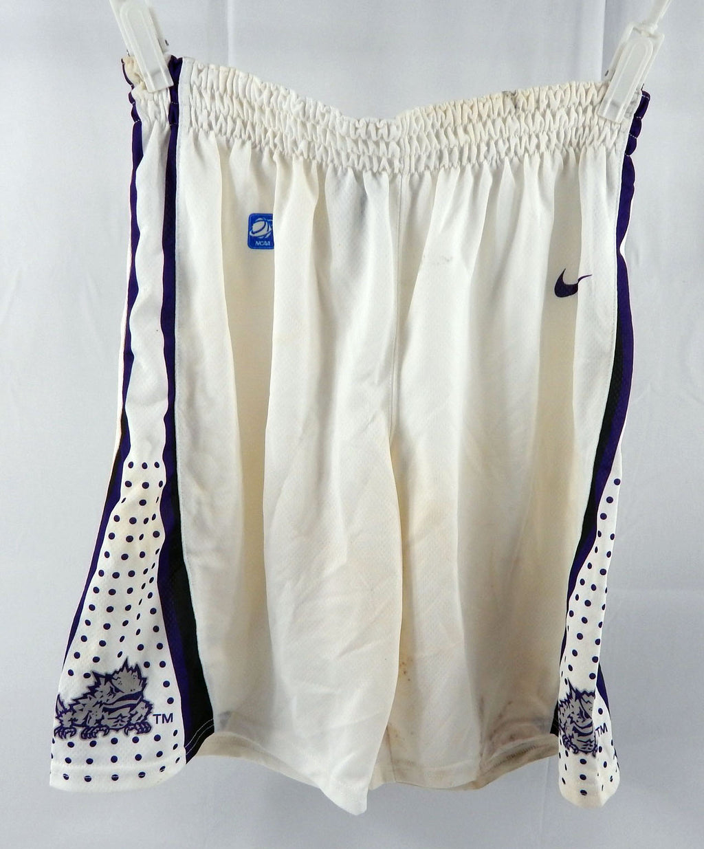 2013-14 Texas Christian TCU Horned Frogs Game Issued White Shorts S 449 Pic2