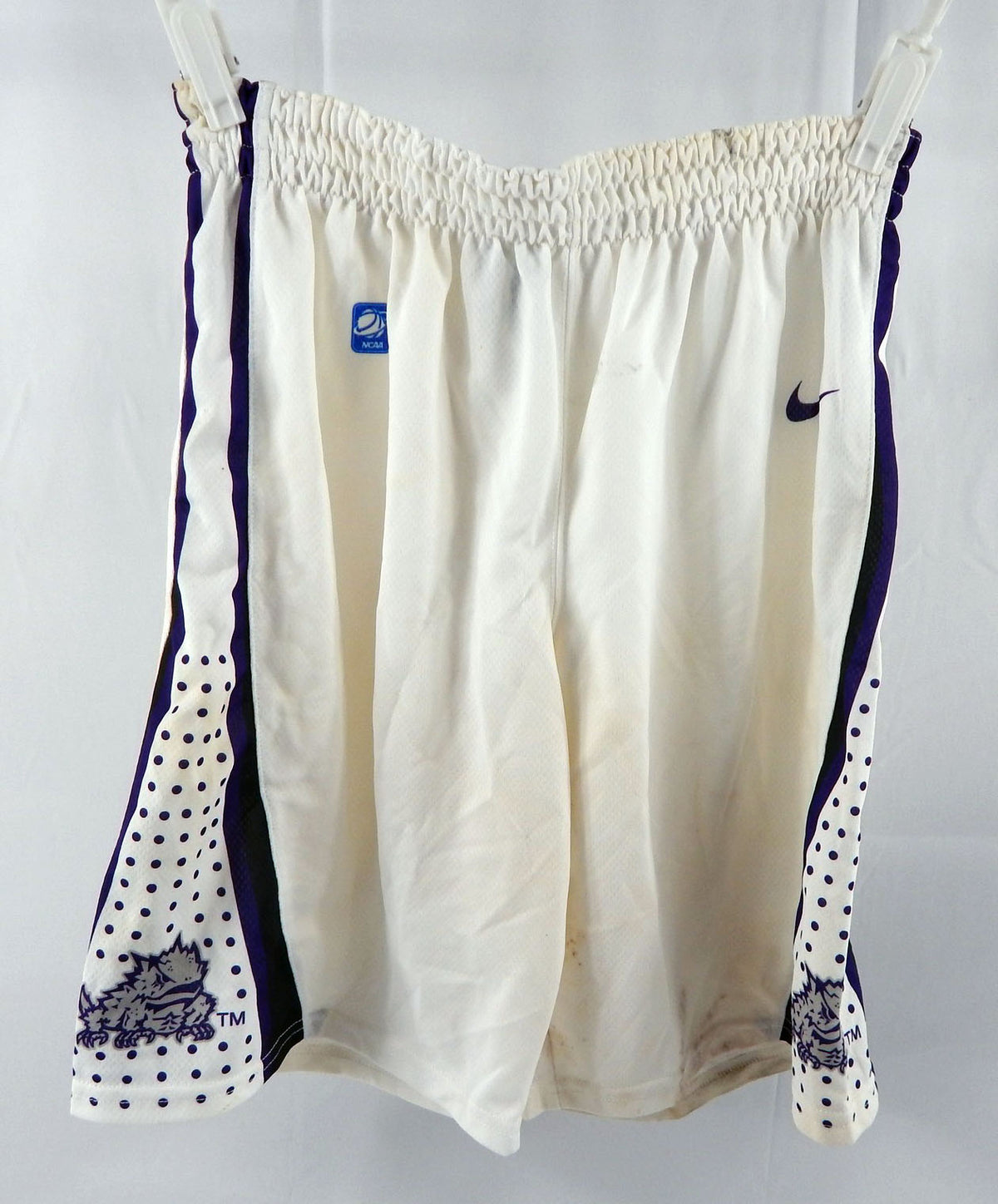 2013-14 Texas Christian TCU Horned Frogs Game Issued White Shorts S 449 Pic2