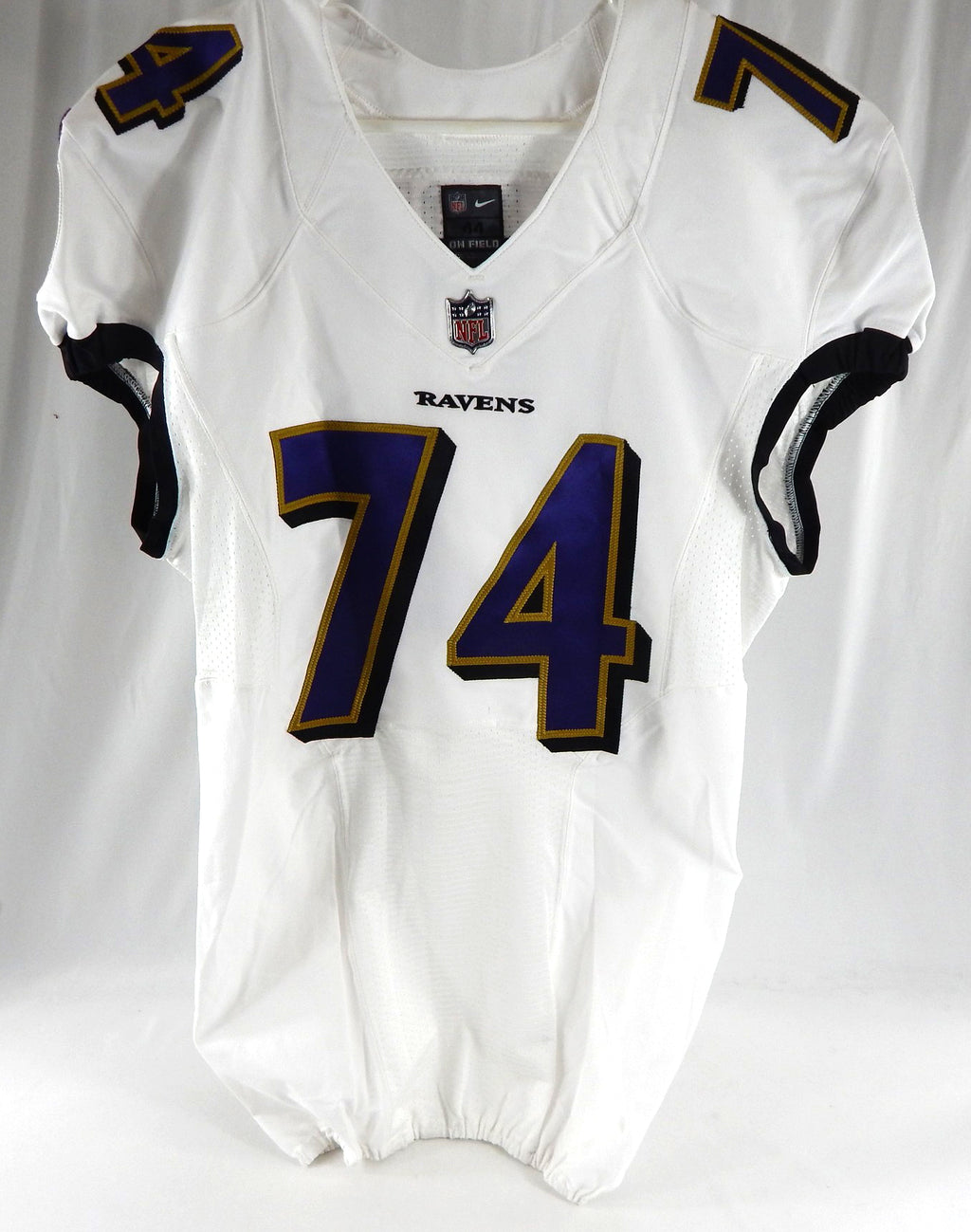 2022 Baltimore Ravens David Sharpe #74 Game Issued White Jersey 44 234
