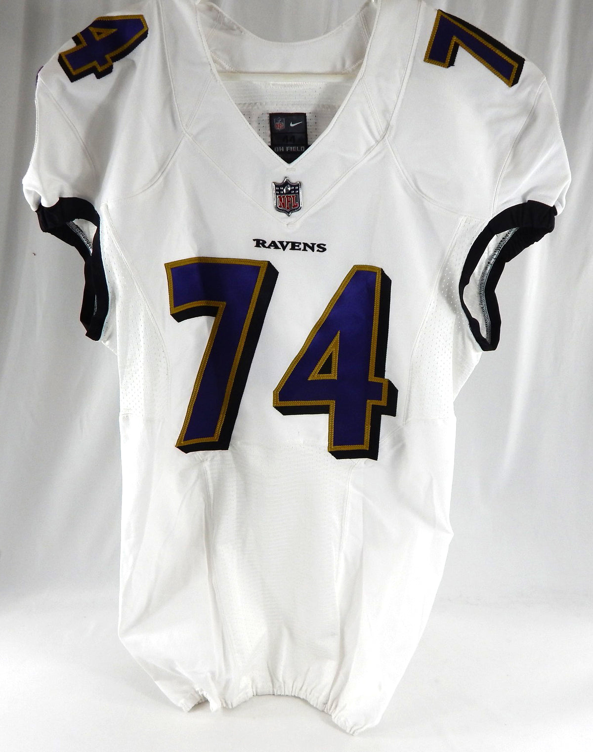 2022 Baltimore Ravens David Sharpe #74 Game Issued White Jersey 44 234