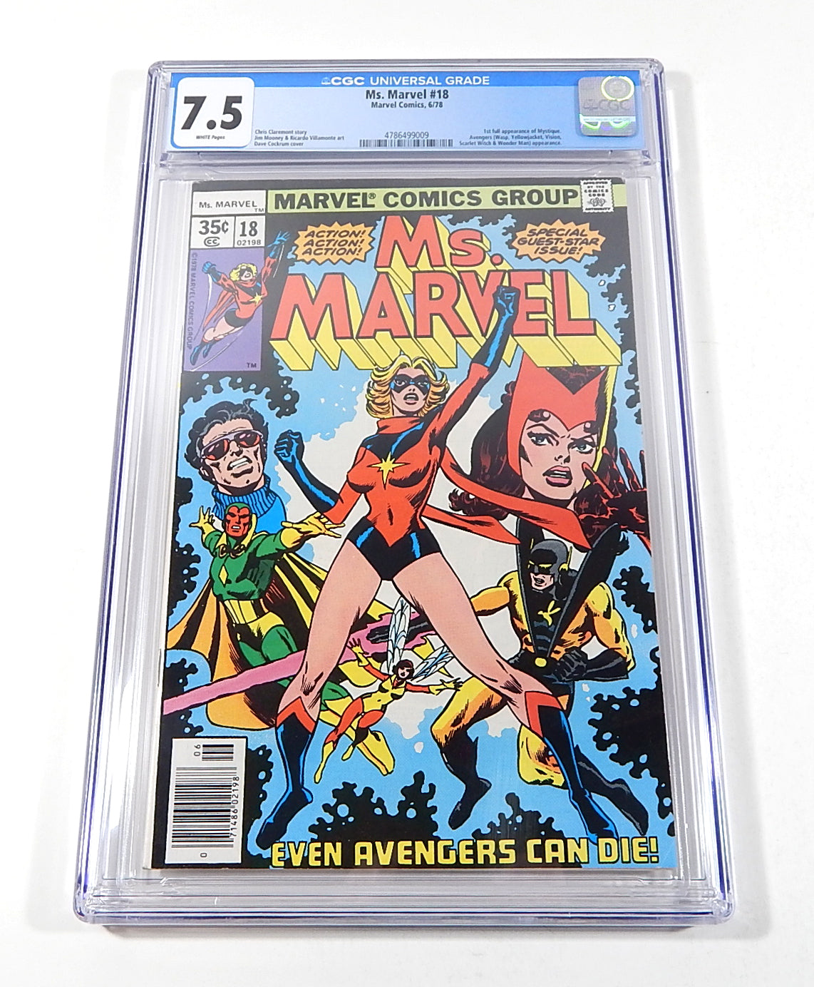 Ms. Marvel #18 Marvel 1978 1st Full App of Mystique White Pages CGC 7.5