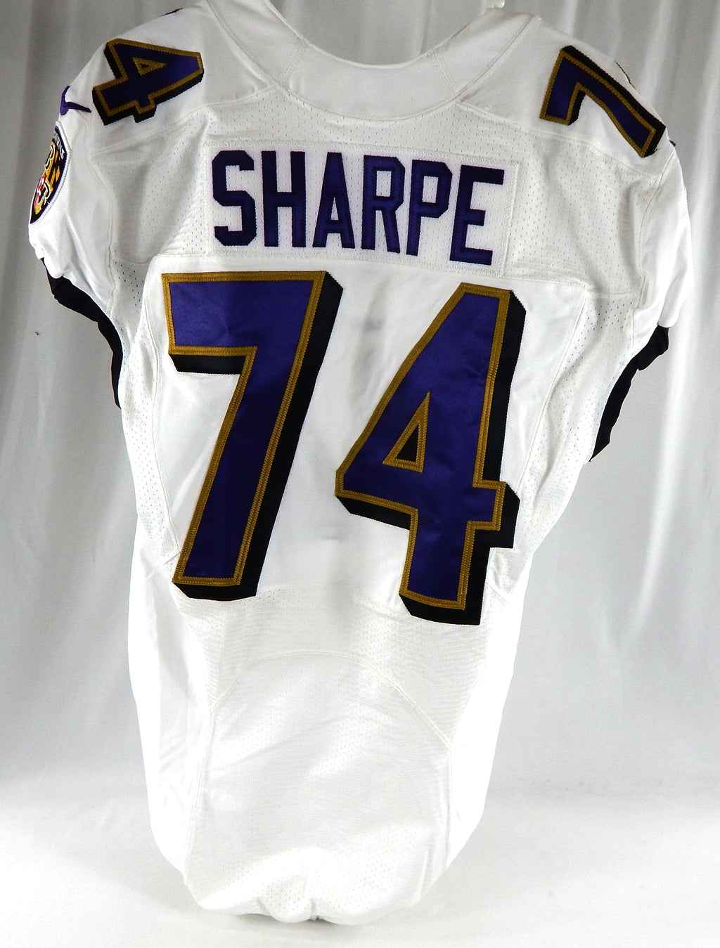 2022 Baltimore Ravens David Sharpe #74 Game Issued White Jersey 44 234 Pic2