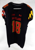 2020 Maryland Terrapins #18 Game Used Black Jersey Football NP Rem 44 512