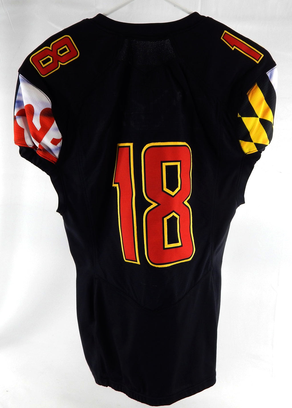 2020 Maryland Terrapins #18 Game Used Black Jersey Football NP Rem 44 512 Pic2