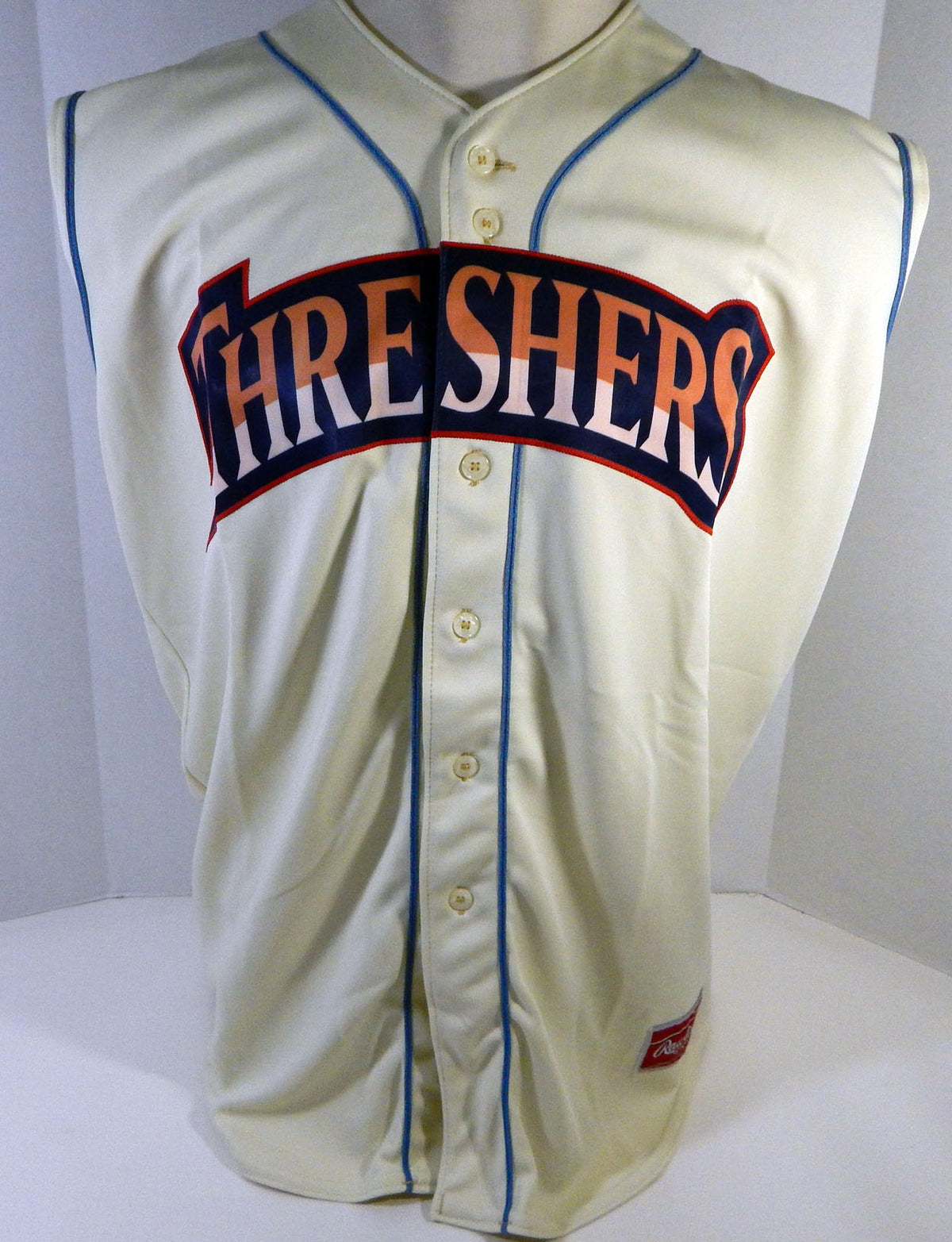 Clearwater Threshers #34 Game Used Cream Jersey Vest 48 DP13442 Pic2