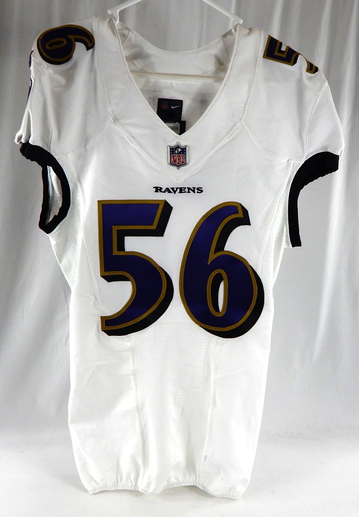 2018 Baltimore Ravens Otaro Alaka #56 Game Issued White Jersey 38 235