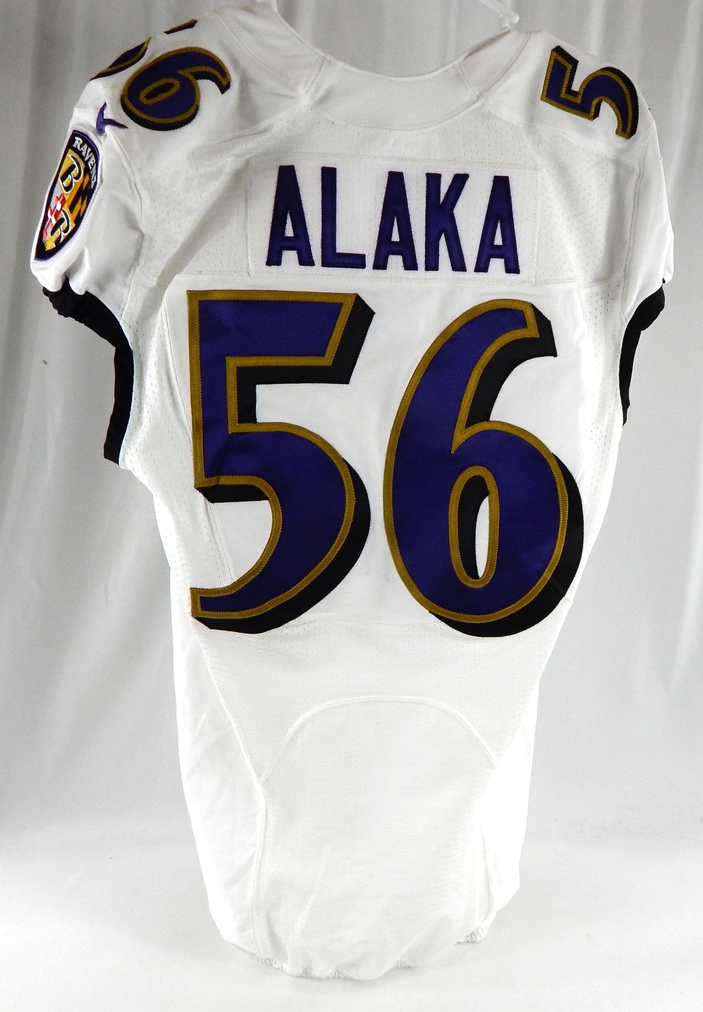 2018 Baltimore Ravens Otaro Alaka #56 Game Issued White Jersey 38 235 Pic2