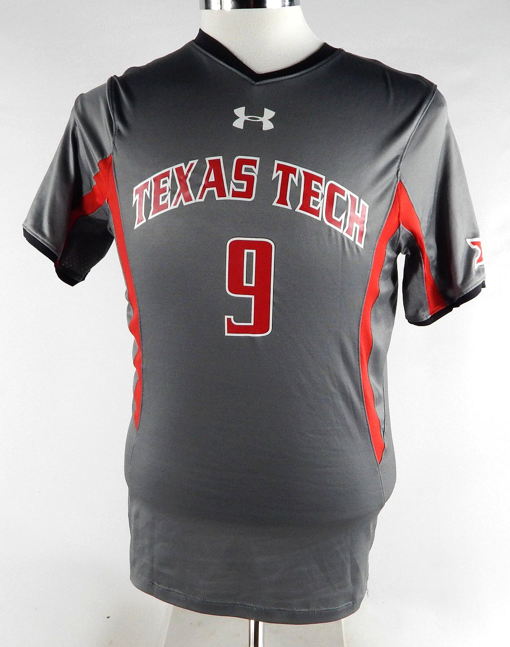 2015 Texas Tech Red Raiders #9 Game Used Grey Jersey Womens Soccer M 697