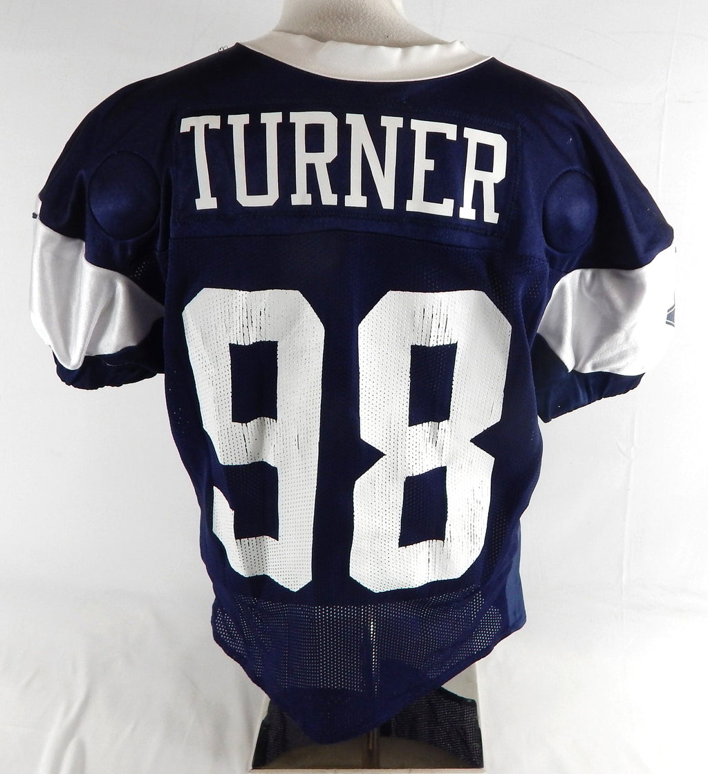 2025 Dallas Cowboys Payton Turner #98 Game Used Navy Practice Jersey 54 468 Pic2