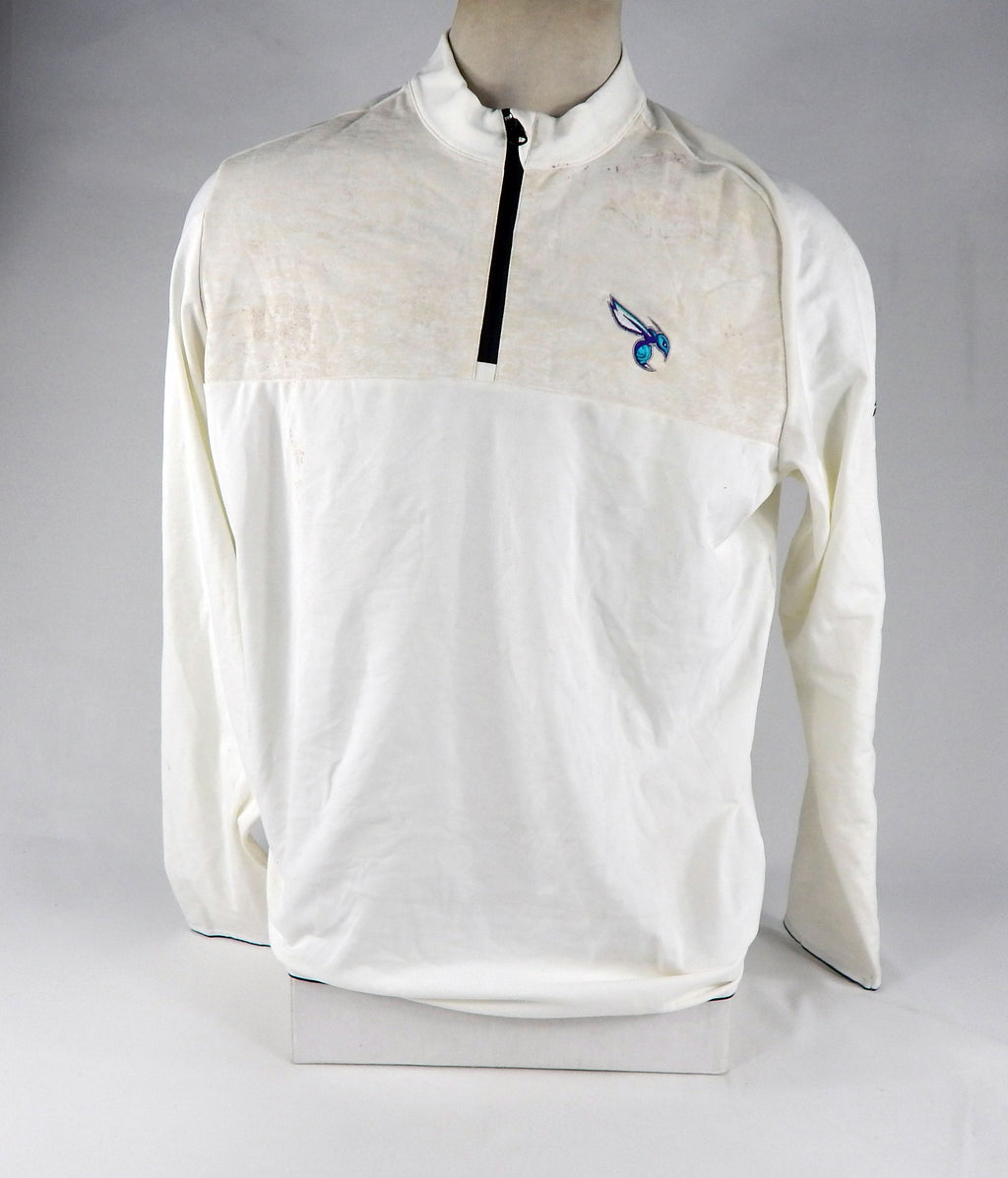 2016-17 Charlotte Hornets Team Issued White Quarterzip Shirt XL DP67850