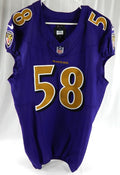 2025 Baltimore Ravens Taven Bryan #58 Game Issued Purple Jersey Color Rush 44 37
