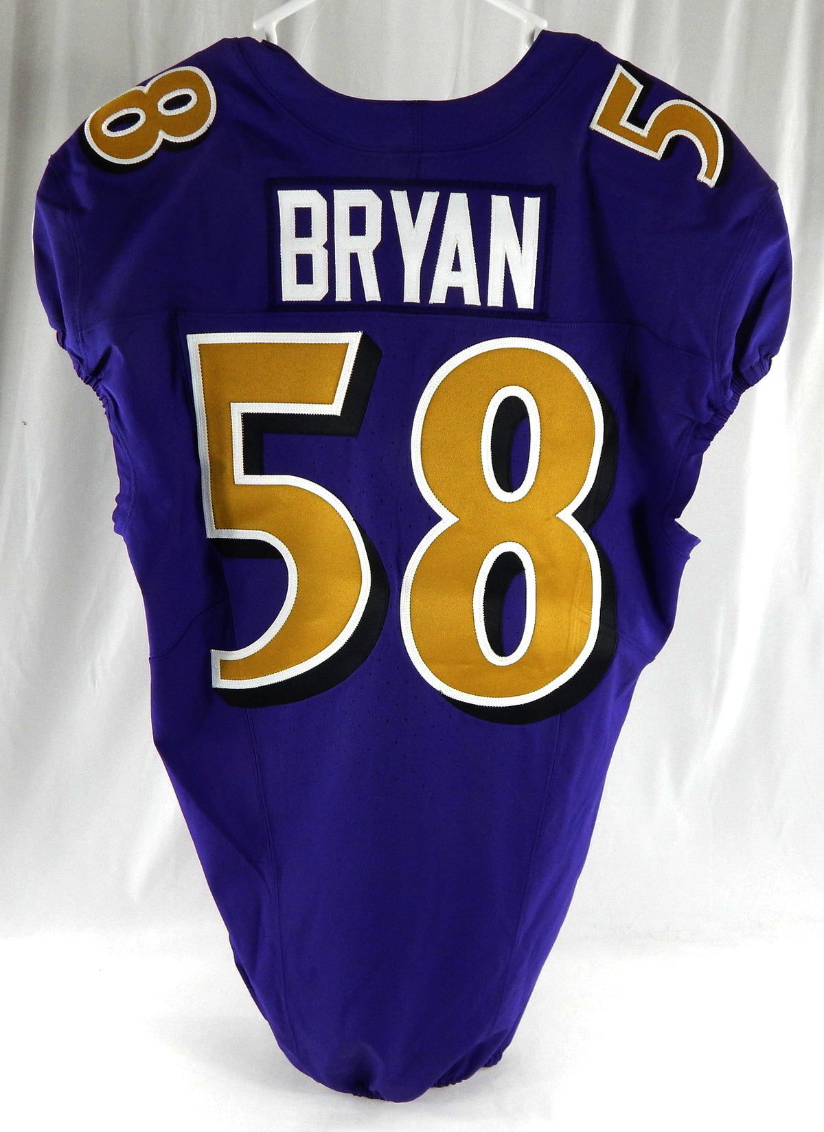 2025 Baltimore Ravens Taven Bryan #58 Game Issued Purple Jersey Color Rush 44 37 Pic2