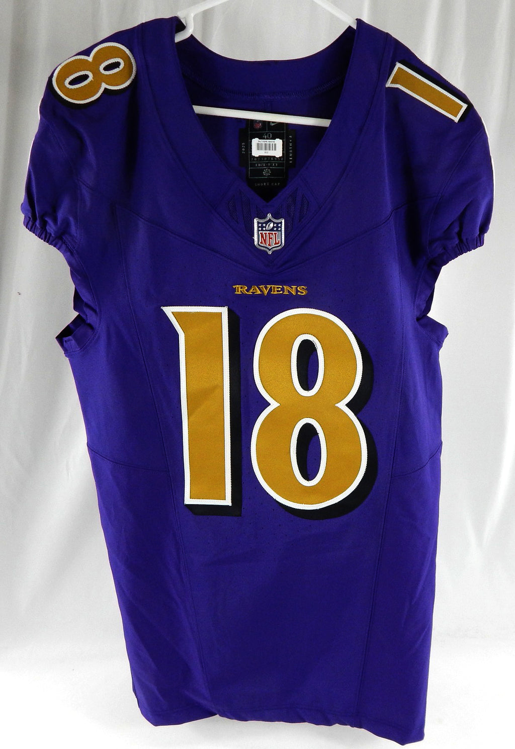 2025 Baltimore Ravens Keith Kirkwood #18 Game Issued Purple Jersey Color Rush 8