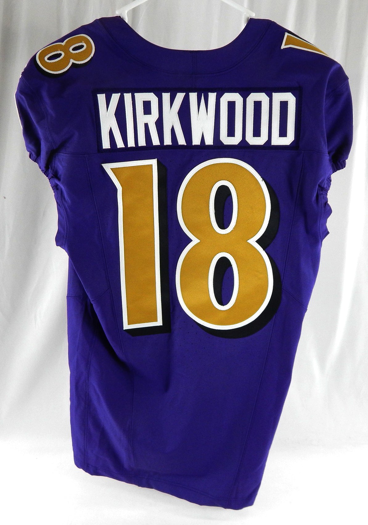 2025 Baltimore Ravens Keith Kirkwood #18 Game Issued Purple Jersey Color Rush 8 Pic2