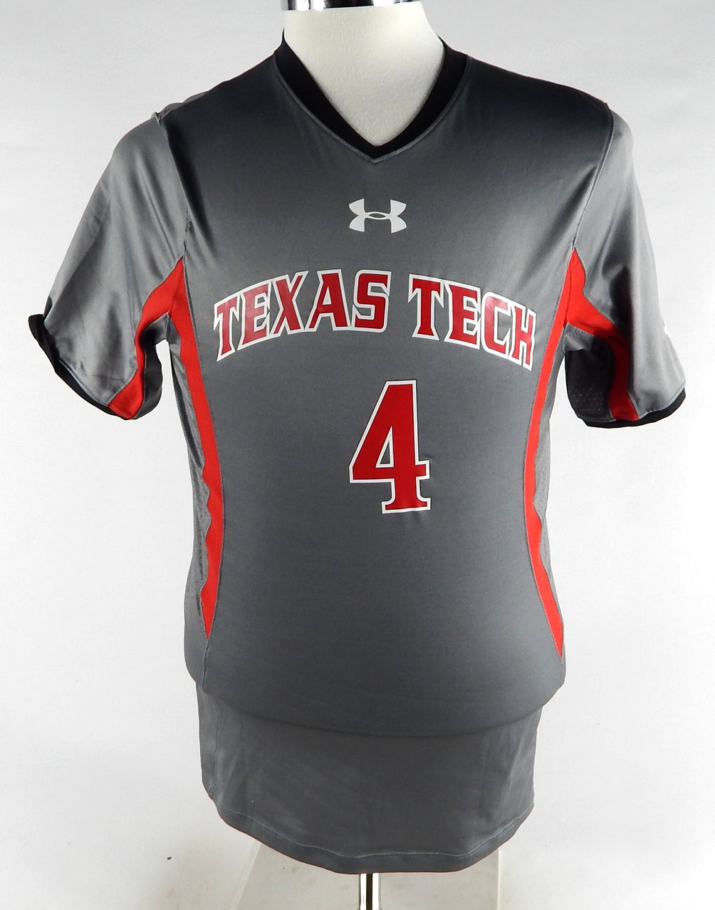 2015 Texas Tech Red Raiders #4 Game Used Grey Jersey Womens Soccer M 701