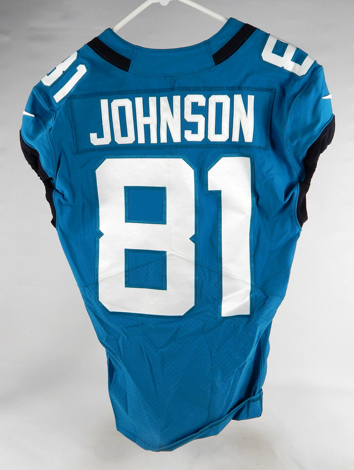 2019 Jacksonville Jaguars Willie Johnson #81 Game Issued Pos Used Blue Jersey 8
