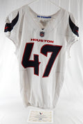 2024 Houston Texans Zeke Turner #47 Game Issued Pos Used White Jersey 42 006