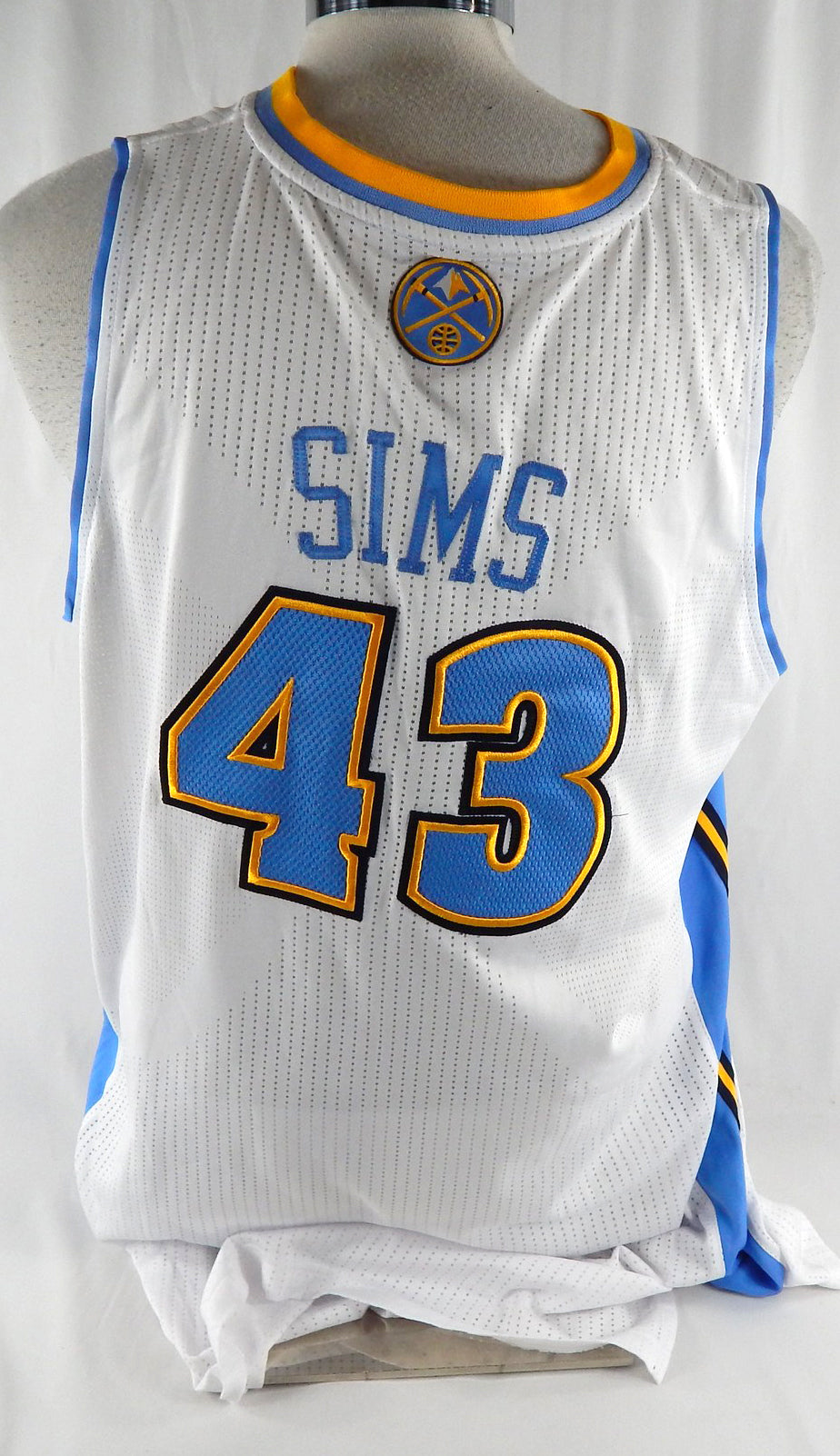 2010-11 Denver Nuggets Courtney Sims #43 Game Issued White Jersey 3XL 372 Pic2