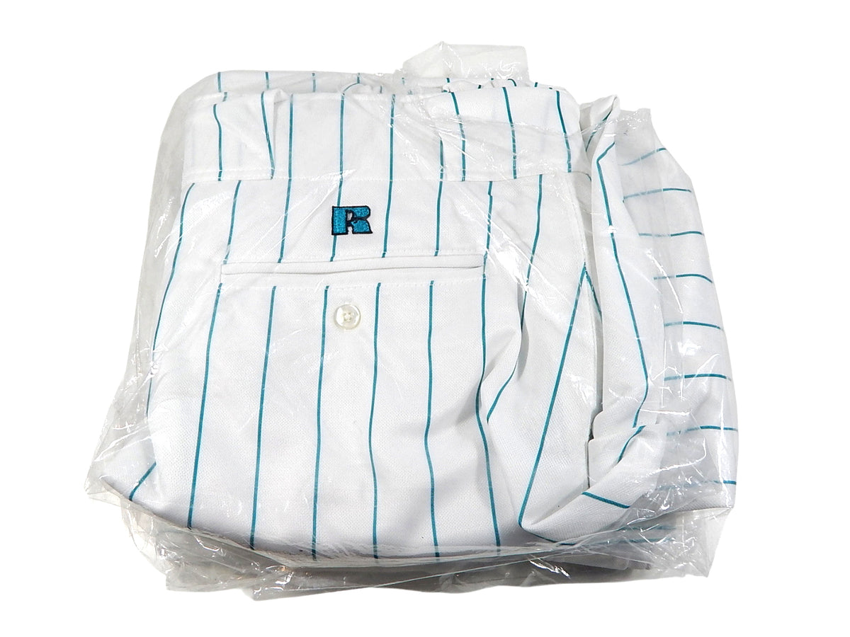 Lot of (4) Russell Athletic Baseball Pants White Turquoise Pinstripe Size 38 NOS