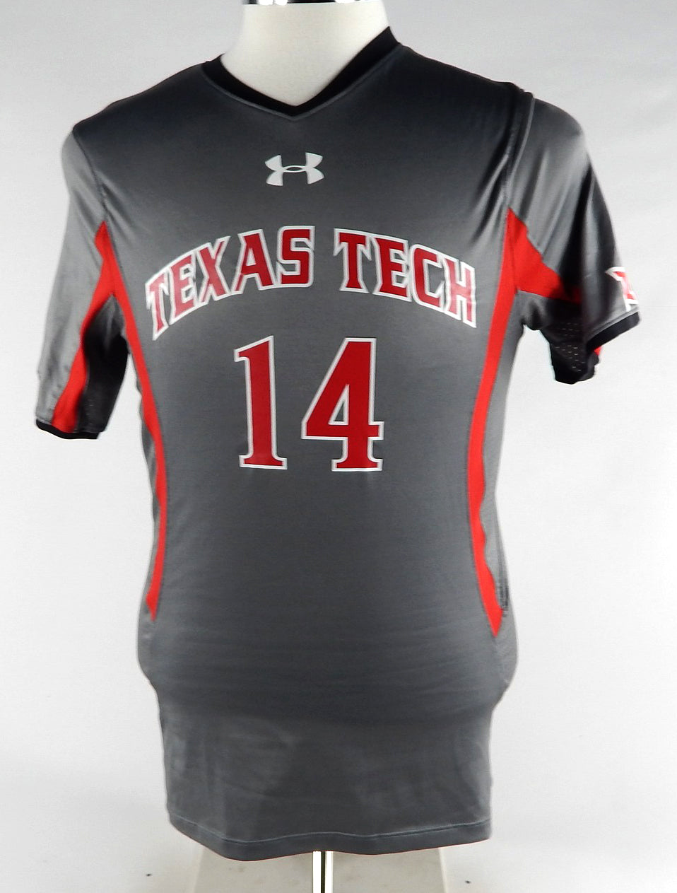 2015 Texas Tech Red Raiders #14 Game Used Grey Jersey Womens Soccer M 706