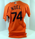2007-08 Baltimore Orioles Luis Noel #74 Game Used Orange Jersey BP Ext ST 46 547