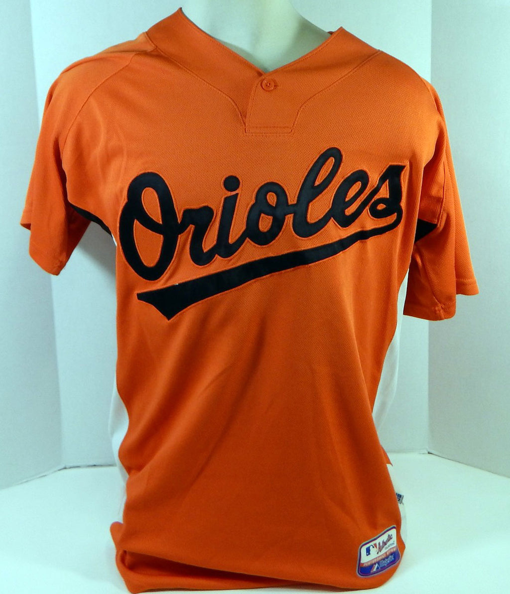 2007-08 Baltimore Orioles Luis Noel #74 Game Used Orange Jersey BP Ext ST 46 547 Pic2