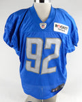 2014 Detroit Lions Devin Taylor #92 Game Used Blue Practice Jersey 50 208