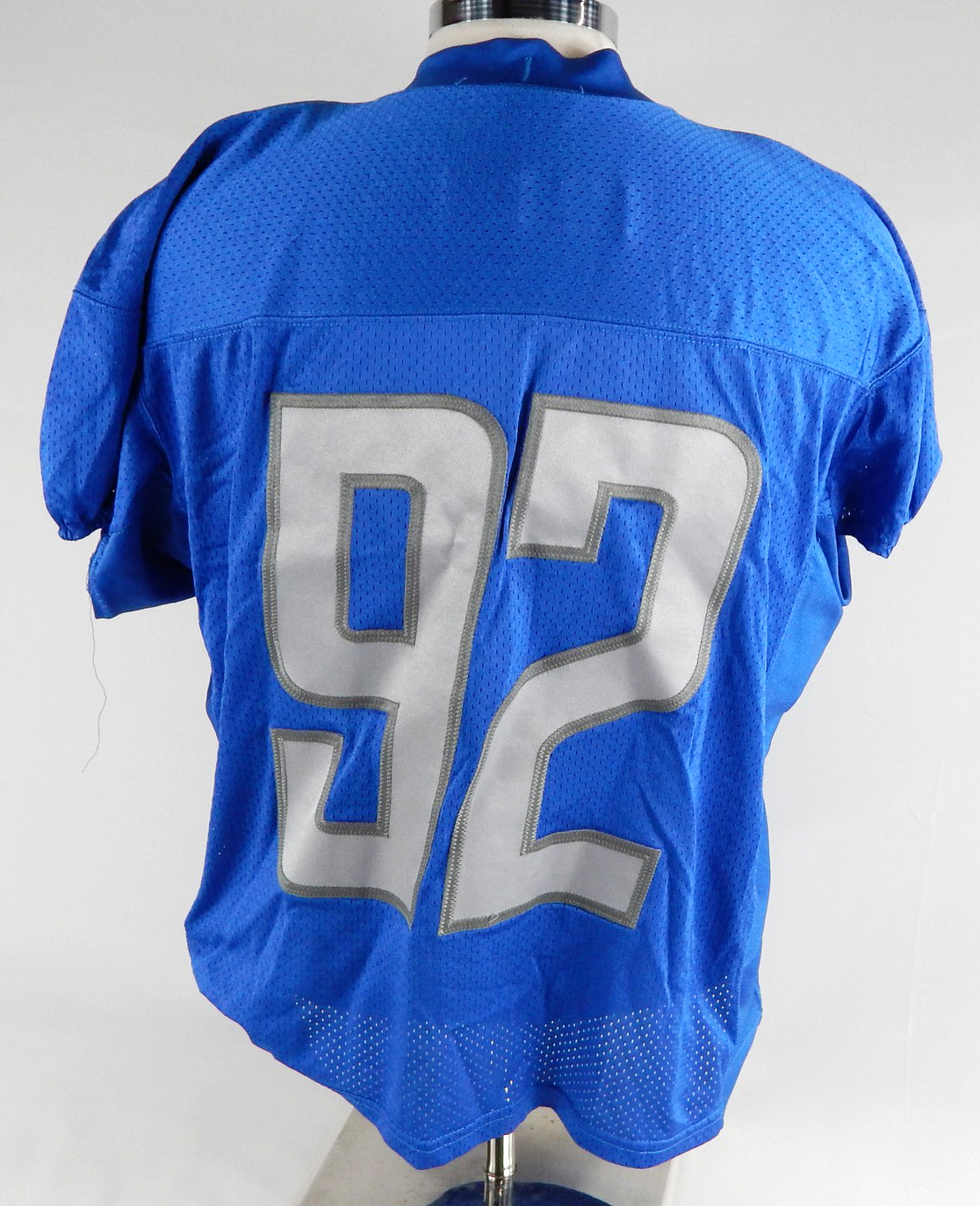 2014 Detroit Lions Devin Taylor #92 Game Used Blue Practice Jersey 50 208 Pic2