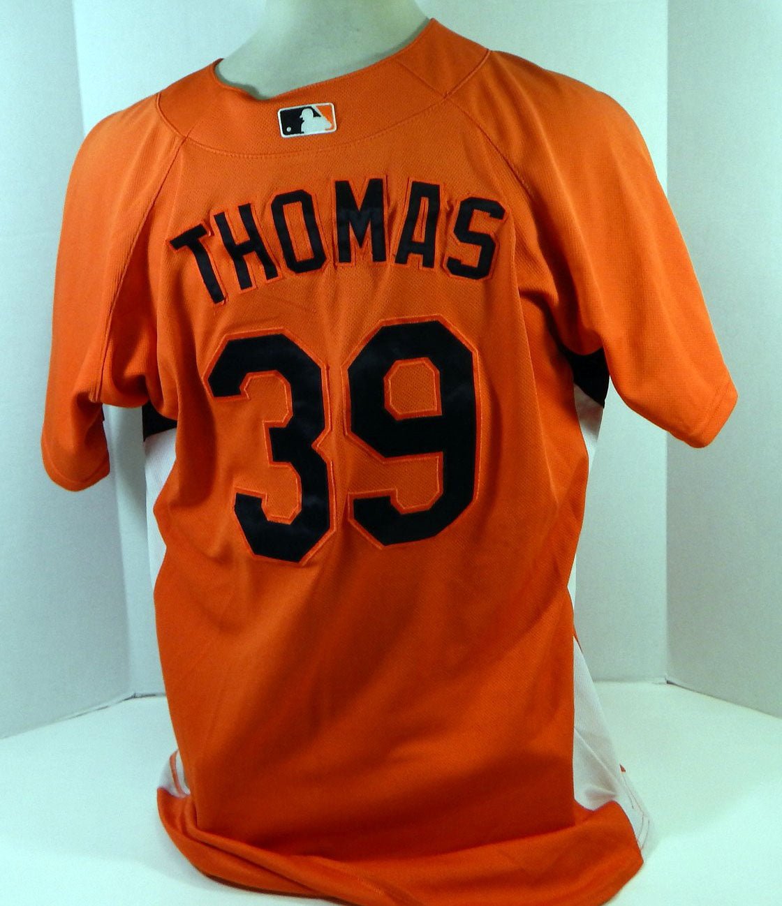 2007-08 Baltimore Orioles Thomas #39 Game Used Orange Jersey BP Ext ST 48 549