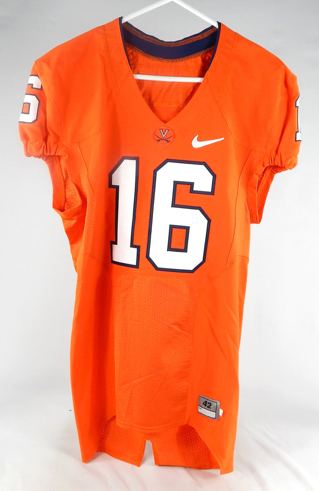 Virginia Cavaliers Richard Burney #16 Game Used Orange Jersey 42 022 Pic2
