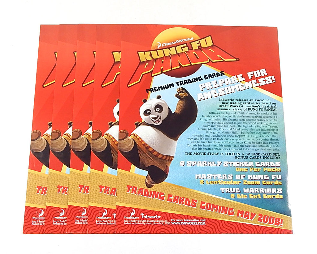 Lot of (5) 2008 Inkworks Kung Fu Panda Trading Card Promo Sell Sheets