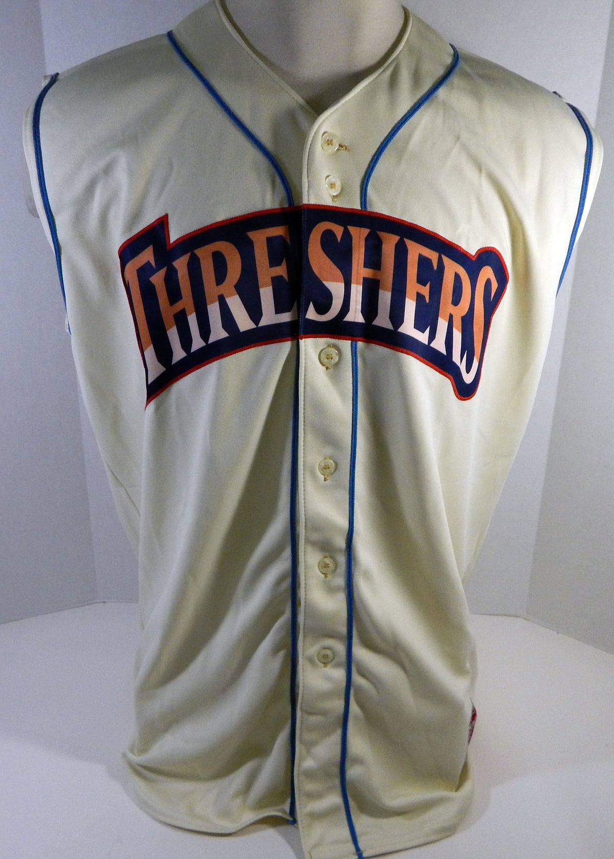 Clearwater Threshers #50 Game Used Cream Jersey Vest 48 DP13460 Pic2