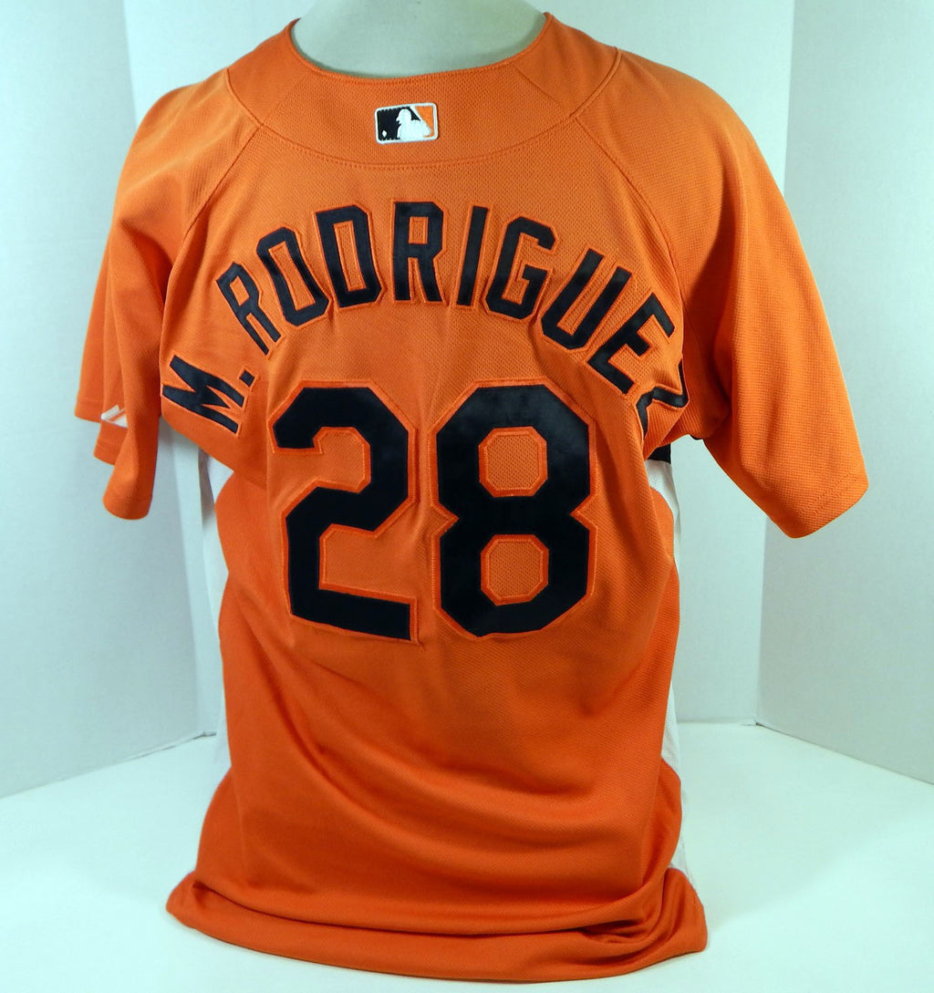 2007-08 Baltimore Orioles M. Rodriguez #28 Game Used Orange Jersey BP E ST 48 0