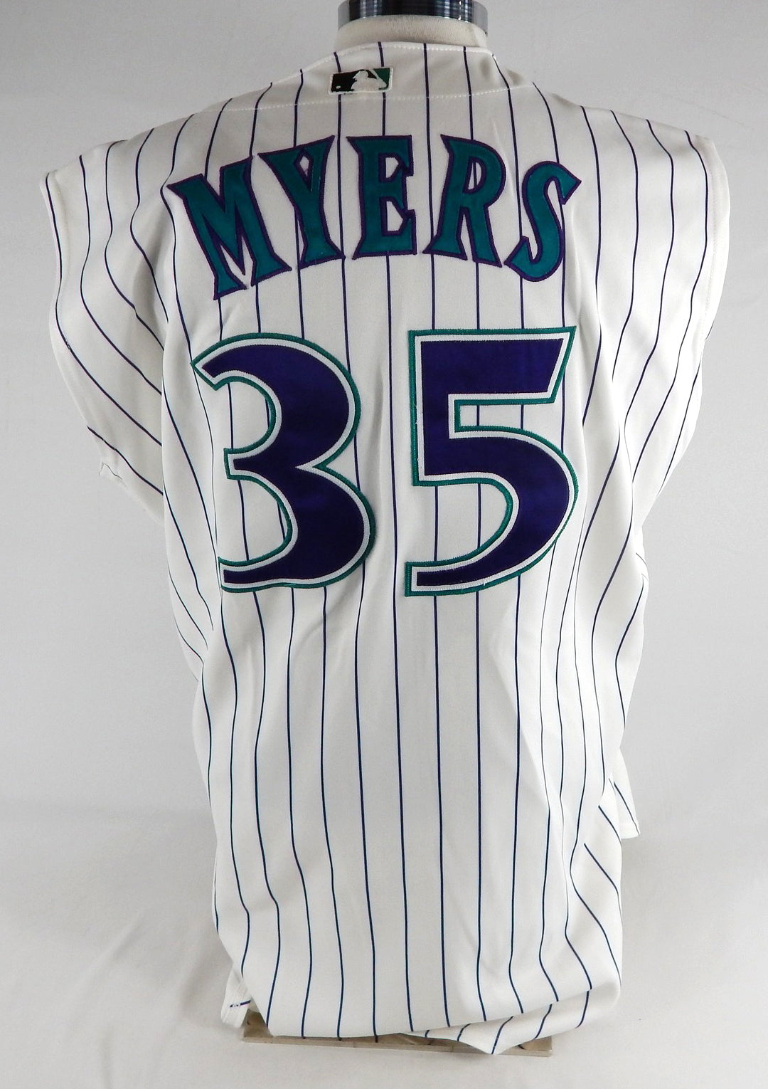 2002-03 Arizona Diamondbacks Mike Myers #35 Game Used White Vest Jersey 48 459 Pic2