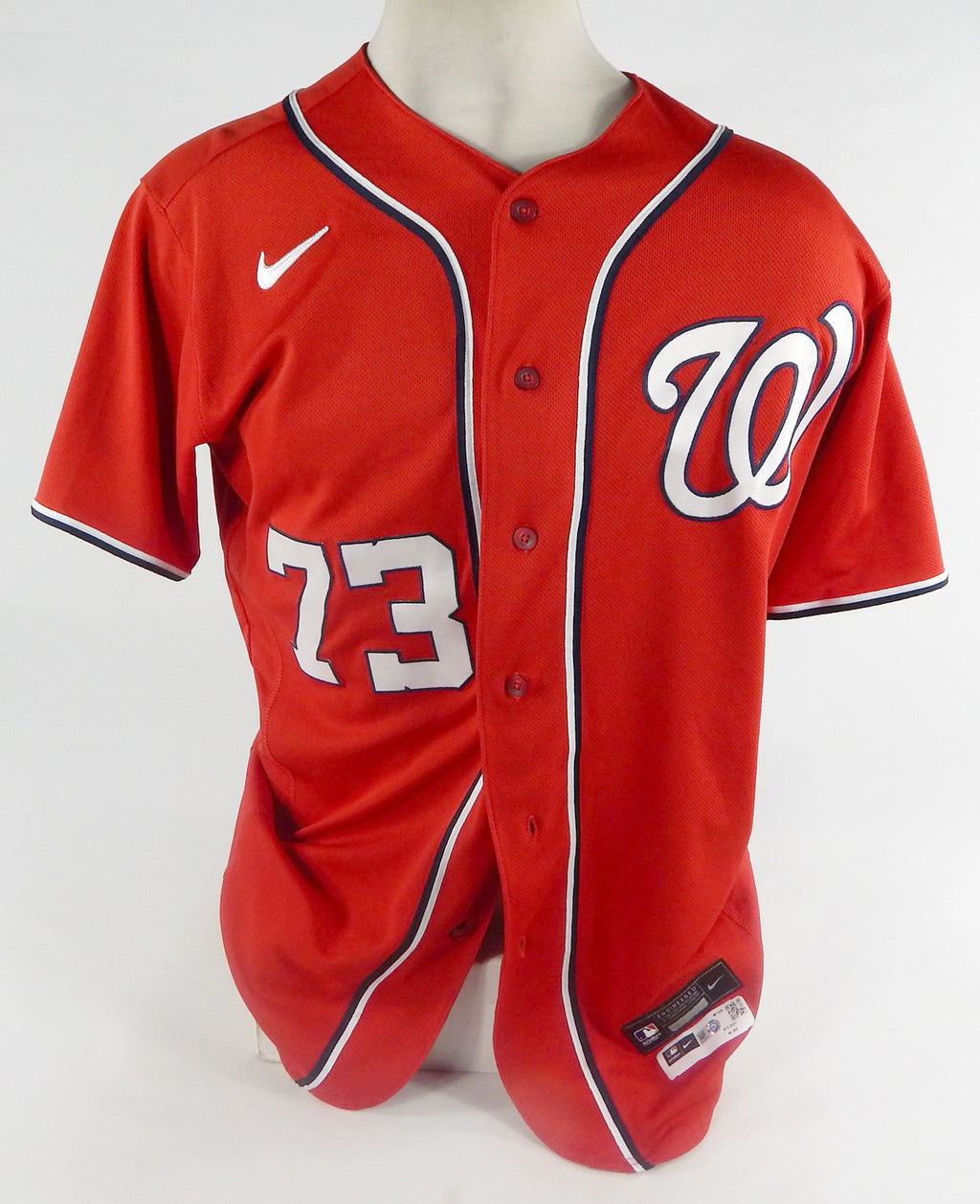 2021 Washington Nationals Drew Mendoza #73 Game Used Red Jersey 46 DP73715 Pic2