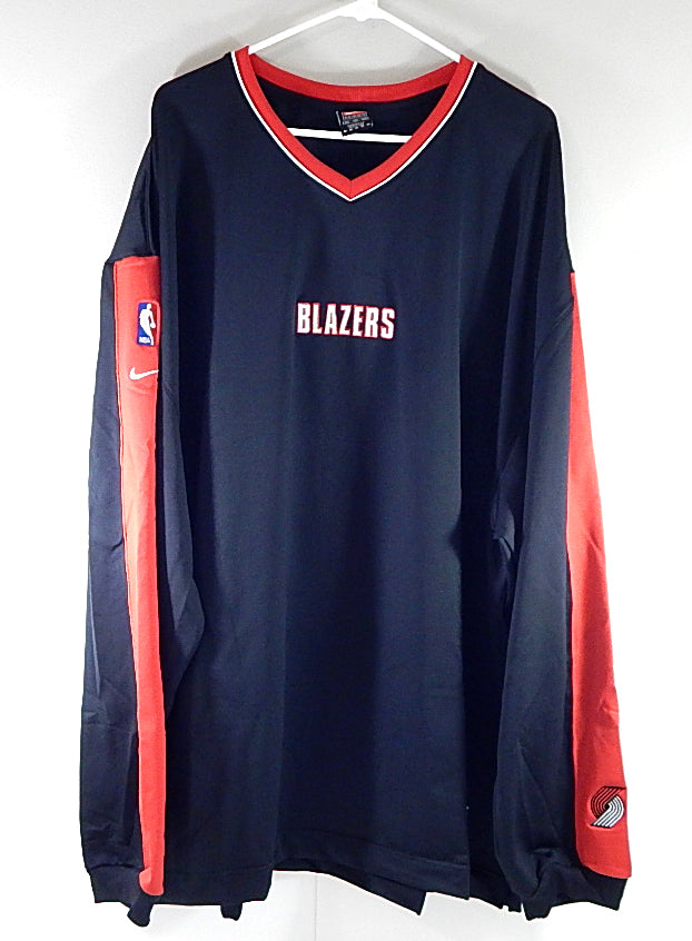 Portland Trail Blazers Nike Alpha Team Issued LS Warm Up Shirt Black NOS 4XL