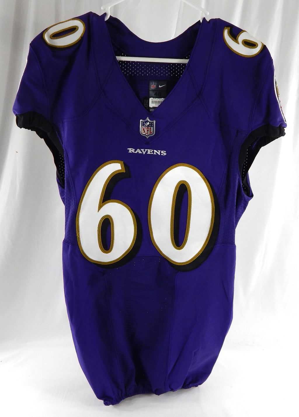 2018 Baltimore Ravens Steven Means #60 Game Issued Purple Jersey 40 253