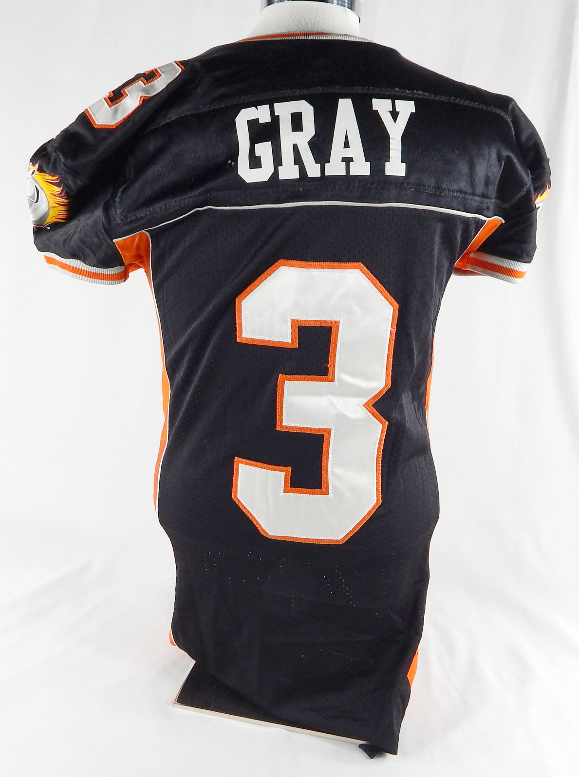 1994-01 Milwaukee Mustangs Grey #3 Game Used Black Jersey M 353 Pic2