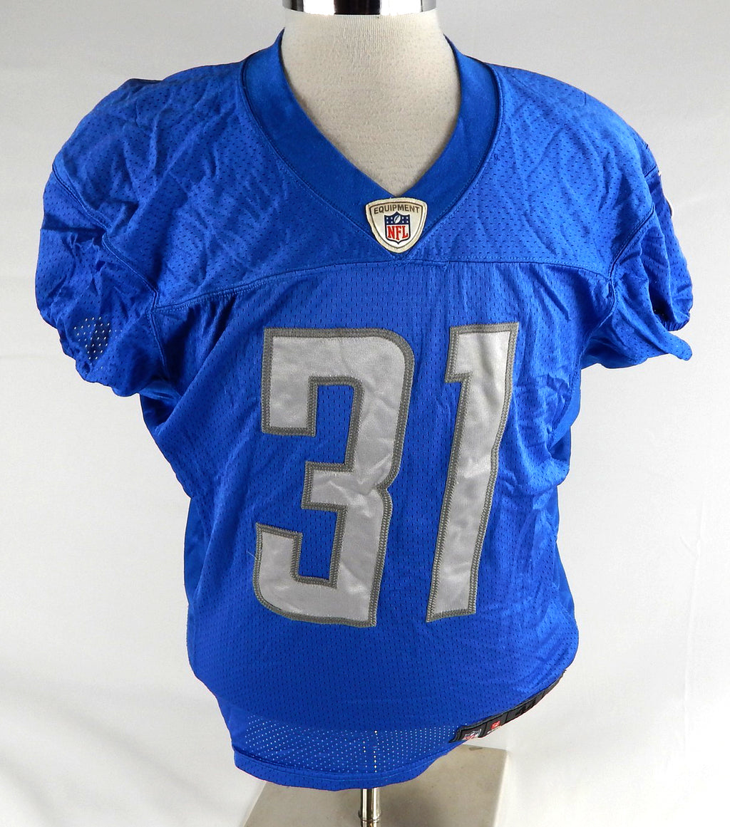 2015 Detroit Lions Rashean Mathis #31 Game Used Blue Practice Jersey 44 218