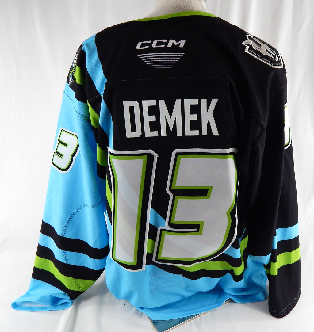 2025-26 Henderson Silver Knights Jakub Demek #13 Game Issued Black Jersey Donate Pic2