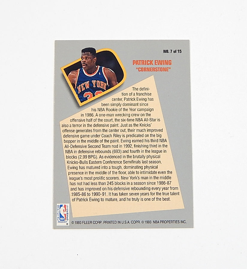 1992-93 Fleer Total D Patrick Ewing #7 Insert Pic2