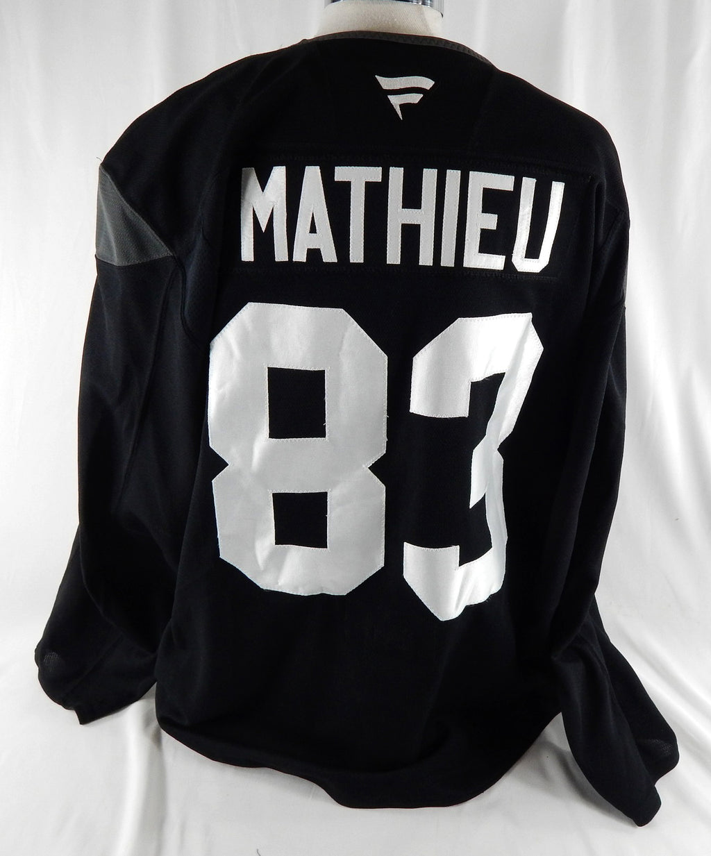 2024-25 Utah Mammoth Mathieu #83 Game Used Black Practice Jersey 58 384 Pic2