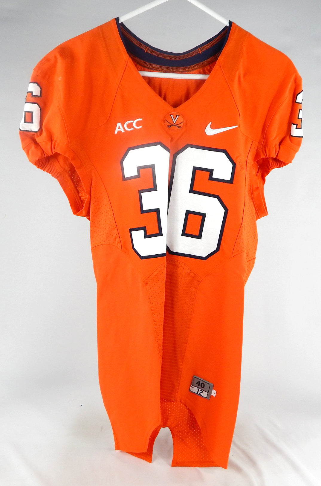 2012 Virginia Cavaliers Kye Morgan #36 Game Used Orange Jersey 40 034 Pic2
