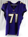 2020 Baltimore Ravens Malaesala Aumavae-Laulu #71 Game Used Purple Pract Jersey