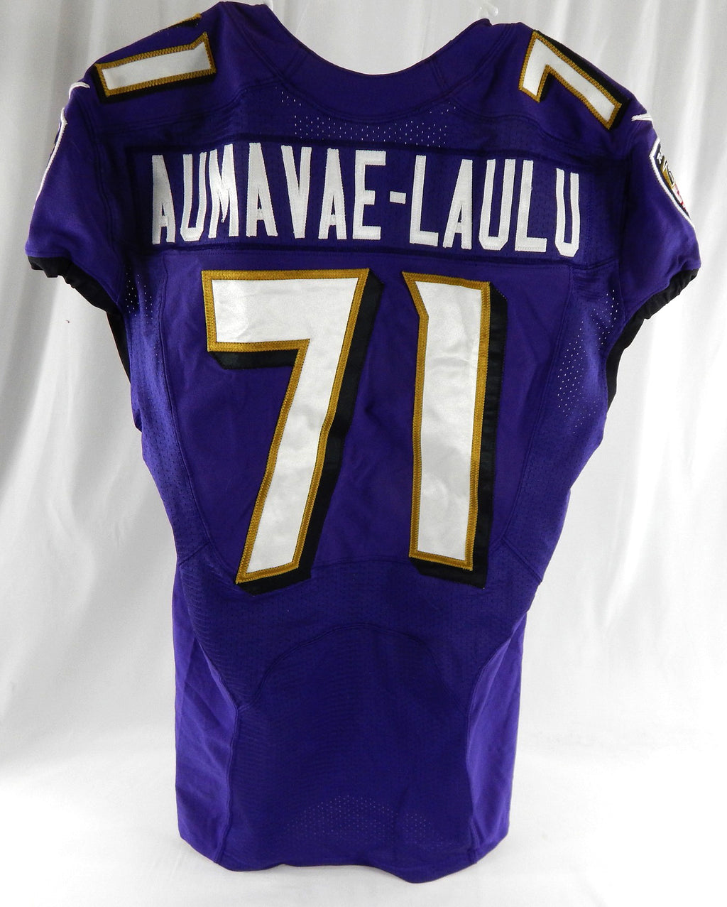 2020 Baltimore Ravens Malaesala Aumavae-Laulu #71 Game Used Purple Pract Jersey Pic2