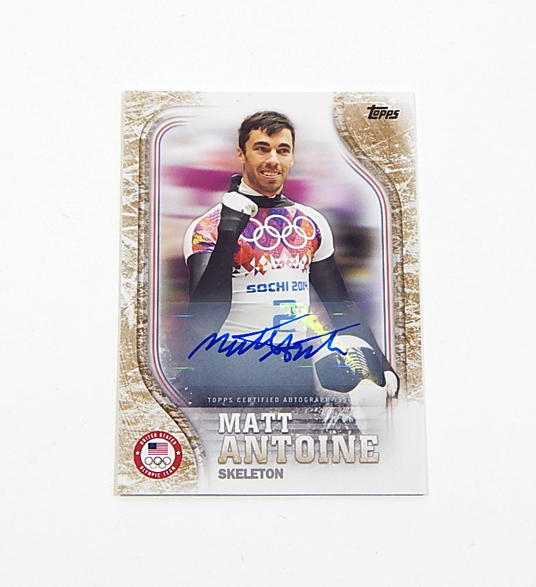 2018 Topps U.S. Olympic Team Autographs U.S. Flag Matt Antoine #US-35 Auto /25