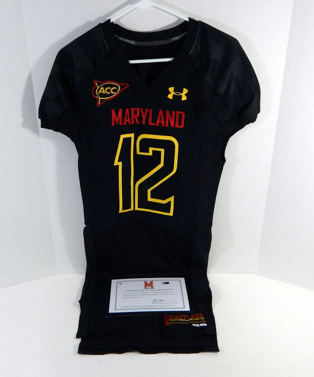 2012 Maryland Terrapins Kevin Dorsey #12 Game Issued Black Jersey NP Removed 112