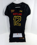2012 Maryland Terrapins Kevin Dorsey #12 Game Issued Black Jersey NP Removed 112