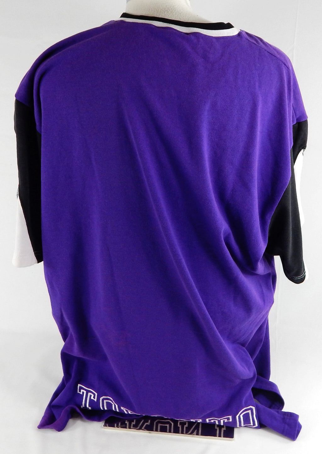 1996-97 Toronto Raptors Sharone Wright #4 Game Used Purple Shooting Shirt 50 P 3 Pic2