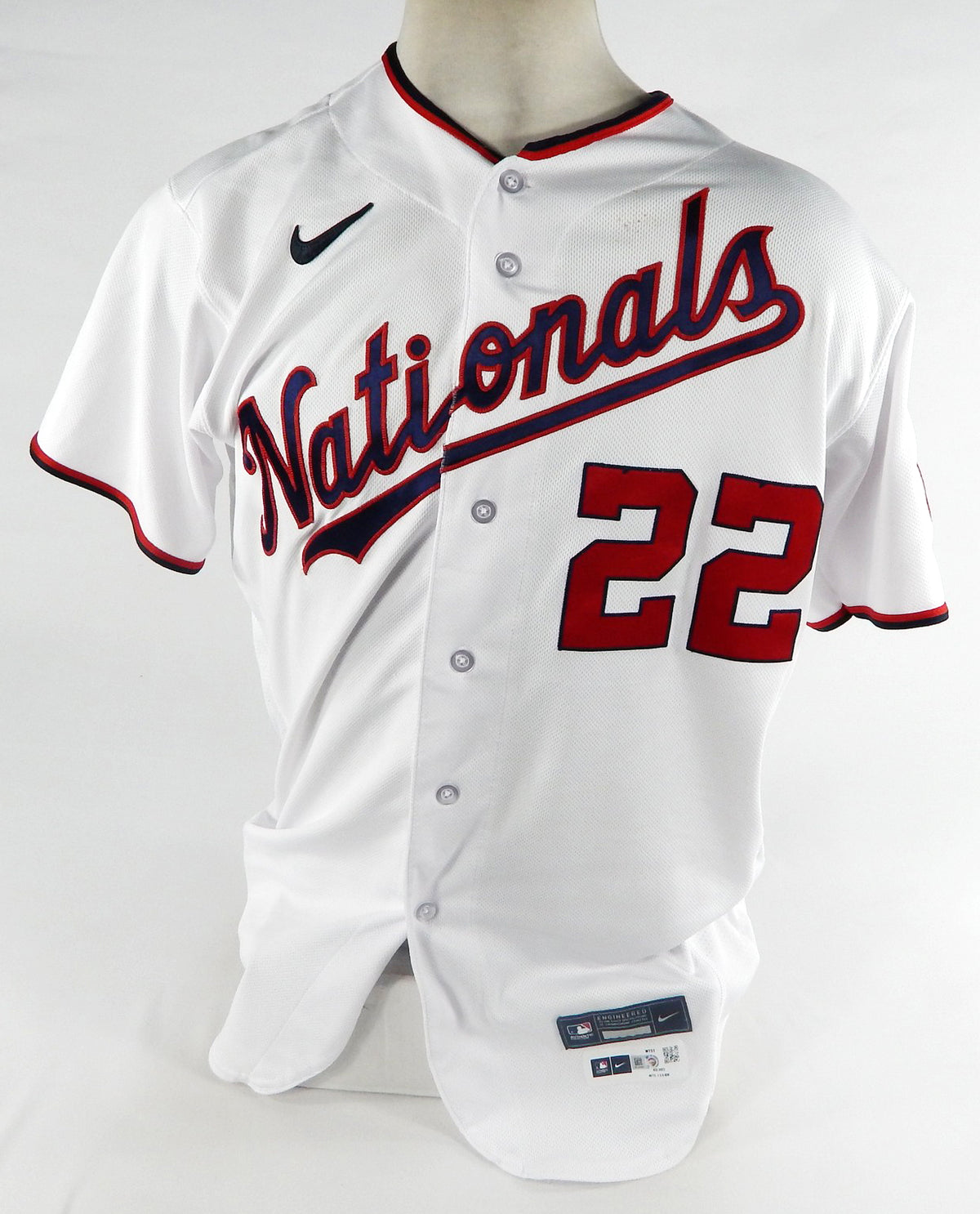 2023 Washington Nationals Dominic Smith #22 Game Used White Jersey HR 46 DP73727 Pic2